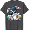 Easter Day Dabbing Bunny for Men Women Boys Girls Teens T-Shirt in Dark Heather Grey