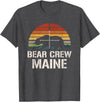 Funny Bear Hunting Clothing Bear Hunter Vintage Sunset Bear Hunting Group Maine T-Shirt - Dark Heather Grey