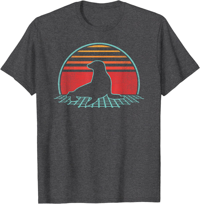 Sea Lion Graphic Art Designs Sea Lion Lover Animal Retro Vintage 80s Style T-Shirt - Dark Heather Grey
