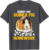Sorry My Guinea Pig Ate My Homework Funny Pet Rodent Hamster T-Shirt - Dark Heather Grey