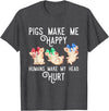 Zone - 365 Funny Pig Animals Lover Pigs Make Me Happy Humans Make My Head Hurt Funny Gift T-Shirt - Dark Heather Grey