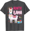 Family Matching Llama Birthday Party Supplies Auntie Llama Aunt Of The Birthday Boy Girl Llama Birthday T-Shirt - Dark Heather Grey