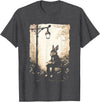 Rabbit with Book on Park Bench Bunny Lover, Men, Women, Kids T-Shirt in Dark Heather Grey