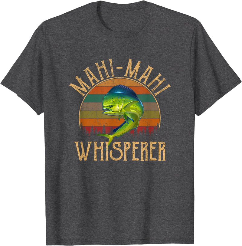 mahi fishing apparel mahi mahi american flag, fishing mahi mahi Women Girls Kids Men T-Shirt - Dark Heather Grey