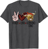 Funny Peace Love Designs Highland Beef Cow Farmers Peace Love Highland Cows T-Shirt - Dark Heather Grey
