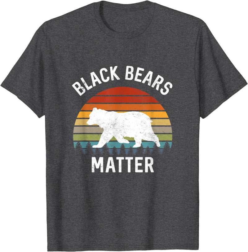 Save The Black Bear Camping Gear Black Bears Matter Animal lover Of Nature Outdoors Camping T-Shirt - Dark Heather Grey