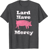 I Love Bacon Funny Apparel Tee Shirts Lard Have Mercy Bacon Breakfast Pig Hog Funny T Shirt T-Shirt - Dark Heather Grey