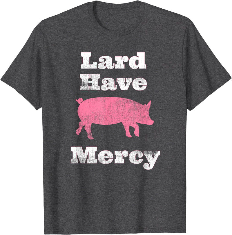 I Love Bacon Funny Apparel Tee Shirts Lard Have Mercy Bacon Breakfast Pig Hog Funny T Shirt T-Shirt - Dark Heather Grey