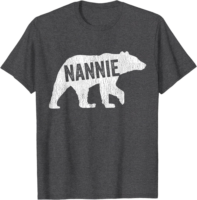 Matching Family Bear by Foxio Nannie Bear Matching Family Camping Bear Funny Nannie T-Shirt - Dark Heather Grey