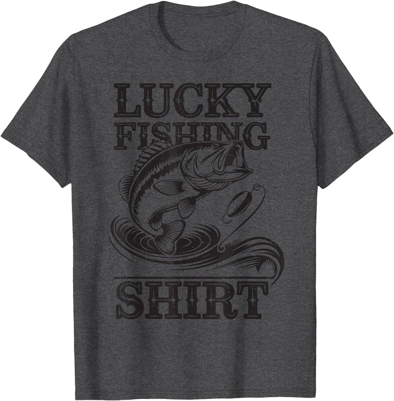 My Lucky Fishing Shirt Youth Teen Boys Bass Fish Men My Lucky Fishing Shirt Boy Youth Funny Fisherman Toddler T-Shirt - Dark Heather Grey