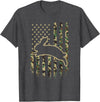 American Flag Camo Camouflage Bunny Rabbit Easter Patriotic T-Shirt in Dark Heather Grey