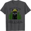 LaLa Designs Only You Can Prevent Drama Llama Forest Camping Smokey T-Shirt - Dark Heather Grey
