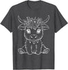 Highland Cow Lover Gifts Apparel and More Cute Highland Cow Flowers Floral Cowboy Farm Country T-Shirt - Dark Heather Grey