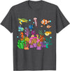 MASH MOSH Coral reef with colorful tropical Fish, Marine Life T-Shirt - Dark Heather Grey