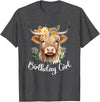 Cow Birthday Designs Matching Family Highland Cows Cow Birthday Girl Mother Girl Mama Woman Family Matching T-Shirt - Dark
