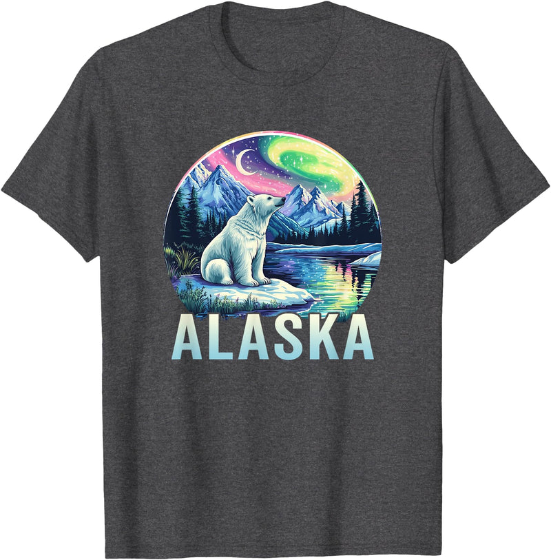 Alaska Cruise Trip Alaska Northern Lights Aurora Viewing Vacation Alaska Trip T-Shirt - Dark Heather Grey