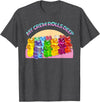 Cute Gummy World Funny Gummy Candy Bear Lover My Crew Rolls Deep Colorful T-Shirt - Dark Heather Grey