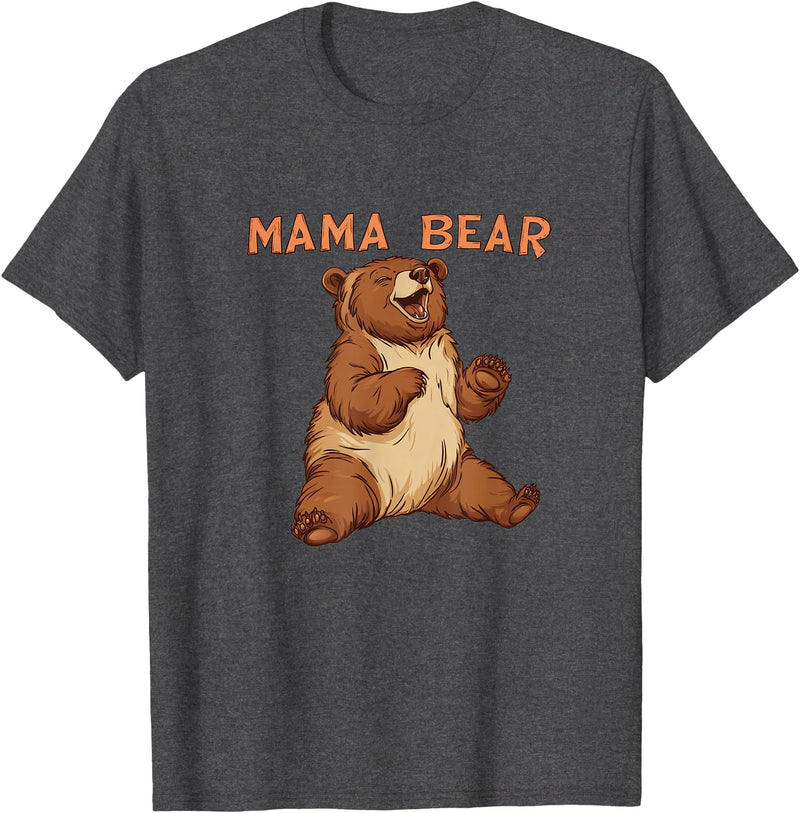 Happy Mama Bear Cool Vibes with Mama Bear Costume T-Shirt - Dark Heather Grey