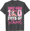 Holy Cow 100 Days of School Teachers Students Girls Women T-Shirt - Dark Heather Grey