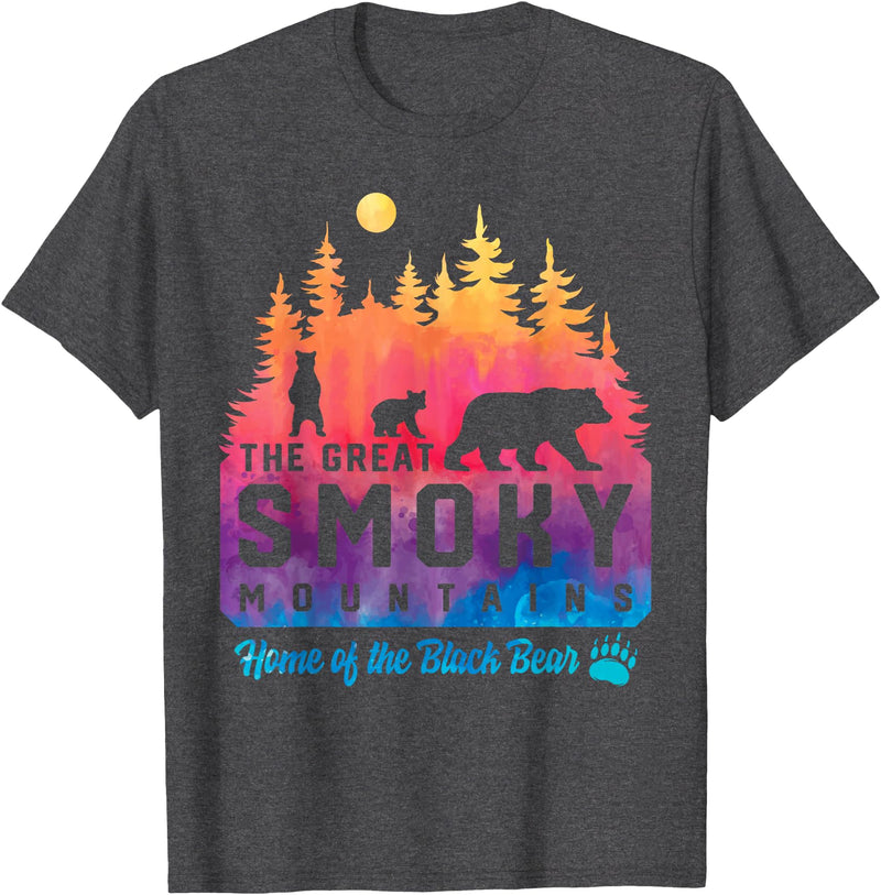 Great Smoky Mountain Vacation Souvenir Apparel Great Smoky Mountains Tie Dye T-Shirt - Dark Heather Grey