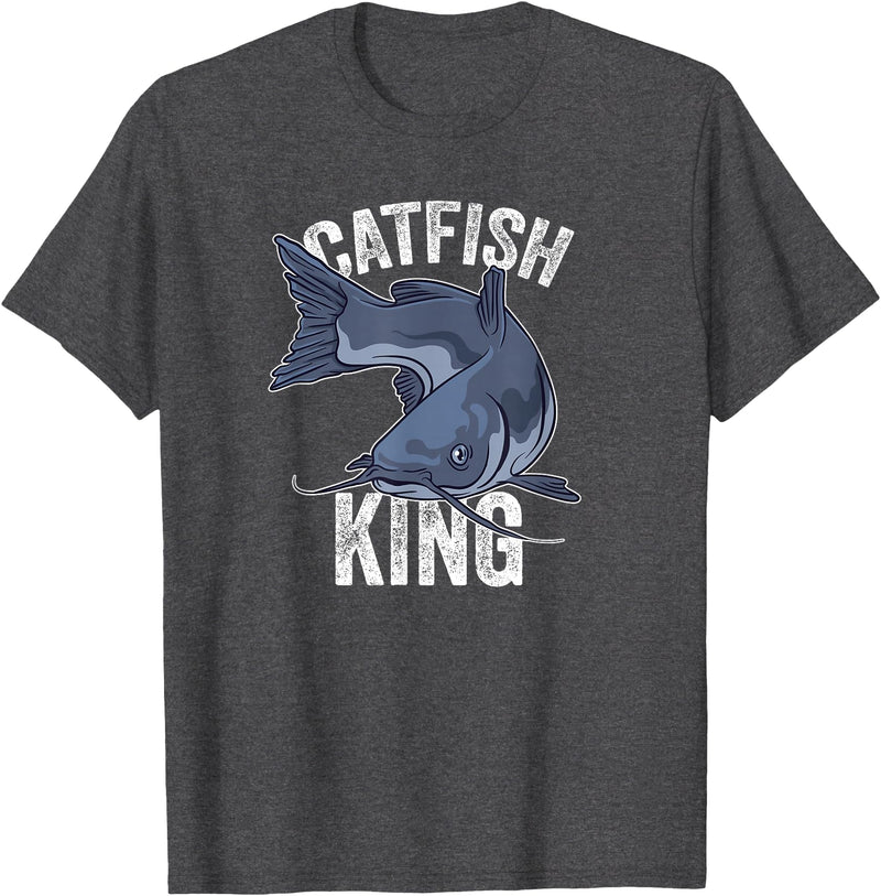Catfish Gifts Catfish King Catfish Fishing T-Shirt - Dark Heather Grey