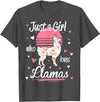 Pack A Punch Just A Girl Who Loves Llamas Llama Shirt Vintage T-Shirt - Dark Heather Grey