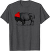 Buffalo Beanie Buffalo Wearing a Beanie Stocking Hat T-Shirt T-Shirt - Dark Heather Grey