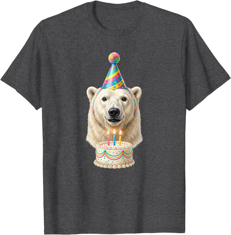 Birthday Party Polar Bear Polar Bear Birthday T-Shirt - Dark Heather Grey