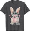 Cute Rabbit Lover Bunny Graphic T-Shirt (Grass Green) in Dark Heather Grey