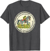 Brown County General Frog Went a Courtin Riding Horse with Sword Folk Tale T-Shirt - Dark Heather Grey