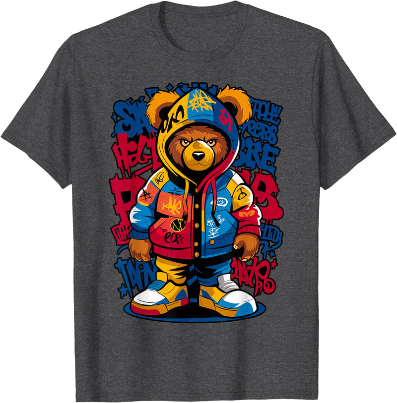 Magical and Funny Teddy Bear lover Gifts Hip Hop Teddy Bear Rap Music T-Shirt - Dark Heather Grey