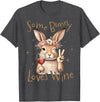 Cute Rabbit Lover Bunny Graphic T-Shirt (Navy Blue) in Dark Heather Grey