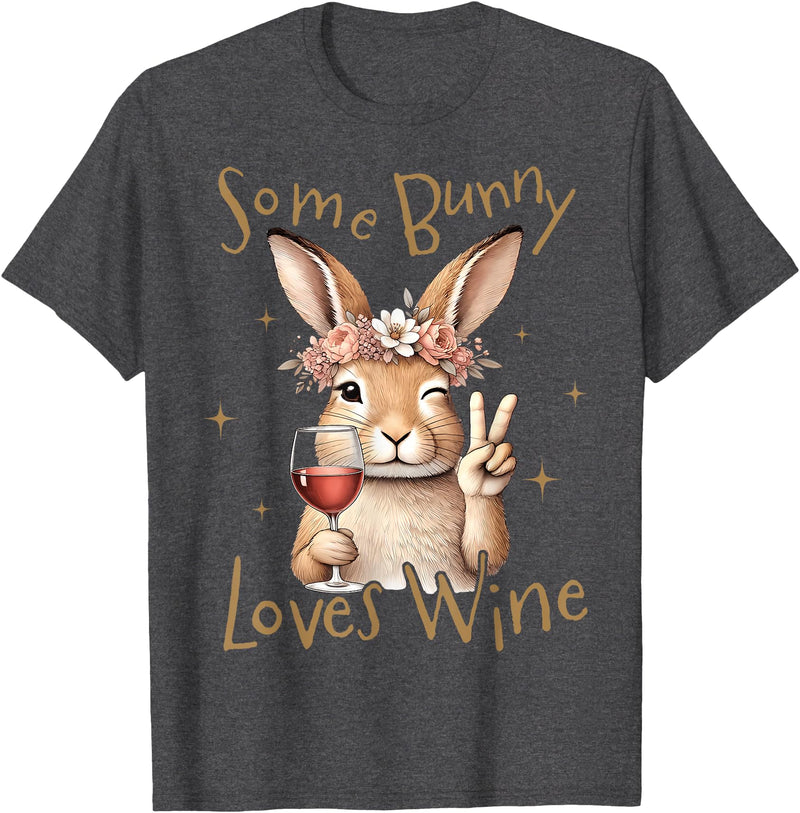 Cute Rabbit Lover Bunny Graphic T-Shirt (Navy Blue) in Dark Heather Grey