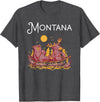 Montana Canoe TShirtz & More Montana Shirt Funny Canoe Moose Elk Bear Lake Canoeing T-Shirt - Dark Heather Grey