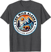 Hiking Glacier Bear and Alaska Frontier Apparel Glacier Mountain Landscape and Alaskan Bear Wildlife T-Shirt - Dark Heather Grey