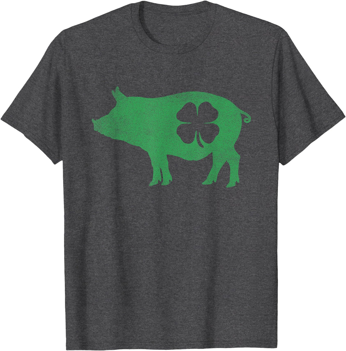 Pig - Shamrock St Patricks Day - Shirts Pig - Shamrock St Patricks Day Saint Paddys Irish Funny T-Shirt - Dark Heather Grey