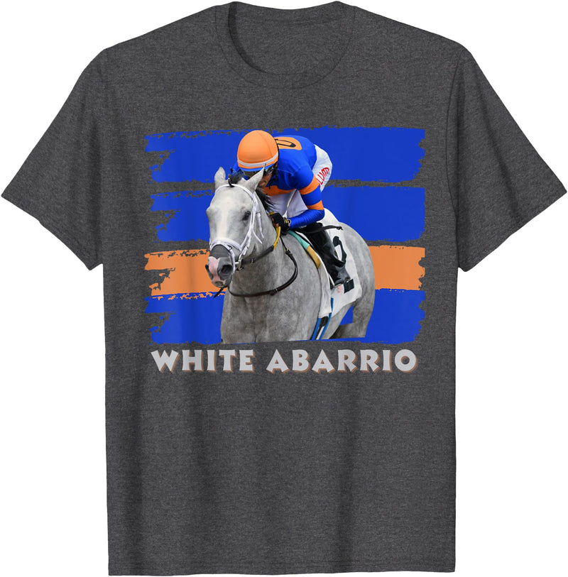 Handicapping Horse Gear White Abarrio Horse, Horse Racing, Del Mar, Santa Anita T-Shirt - Dark Heather Grey