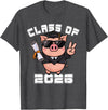 Peace Sign Hand Animal Class of 2026 Graduation Peace Sign Hand Pig Class of 2026 Graduation T-Shirt - Dark Heather Grey