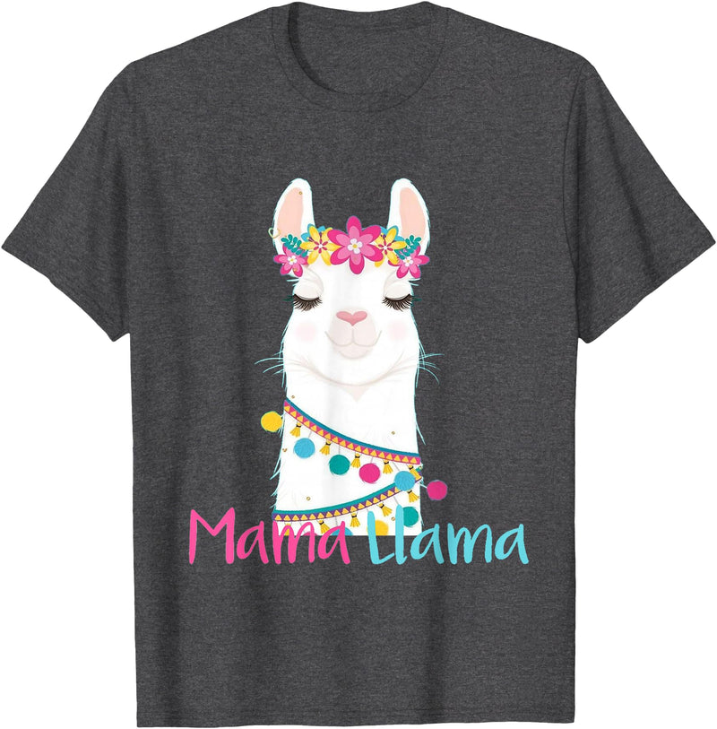 funny Mama Llama tshirt for mother's day Mama Llama Funny Mother's Day Shirt for Women Mom Love Llama T-Shirt - Dark Heather Grey