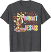 Silly Rabbit Easter Is for Jesus Kids Girls Women Boys Girls T-Shirt in Dark Heather Grey