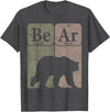 Bear Periodic Chemistry Elements Retro Arctophile Bear Periodic Table Elements Grizzly Bear Vintage Arctophile T-Shirt - Dark Heather Grey