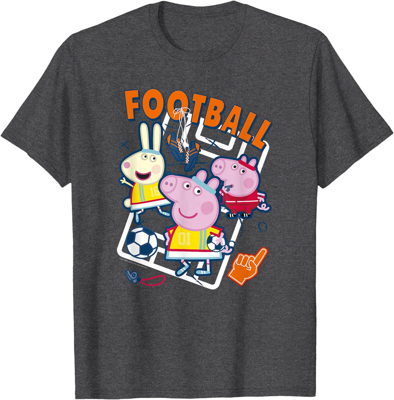Peppa Pig Summer Games 2021 Football T-Shirt - Dark Heather Grey
