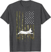 Rabbit Hunter Veteran US Flag Rabbit Hunting T-Shirt in Dark Heather Grey