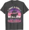 Farmer Girl Clothes For Cow, Pig & Chicken Lovers Just A Girl Who Loves Farm Animals Lover Women Farmer Girl T-Shirt - Dark Heather Grey