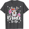 Llama Lover Gift Co. Llama Bride to Be Wedding Bridal Shower Alpaca T-Shirt - Dark Heather Grey