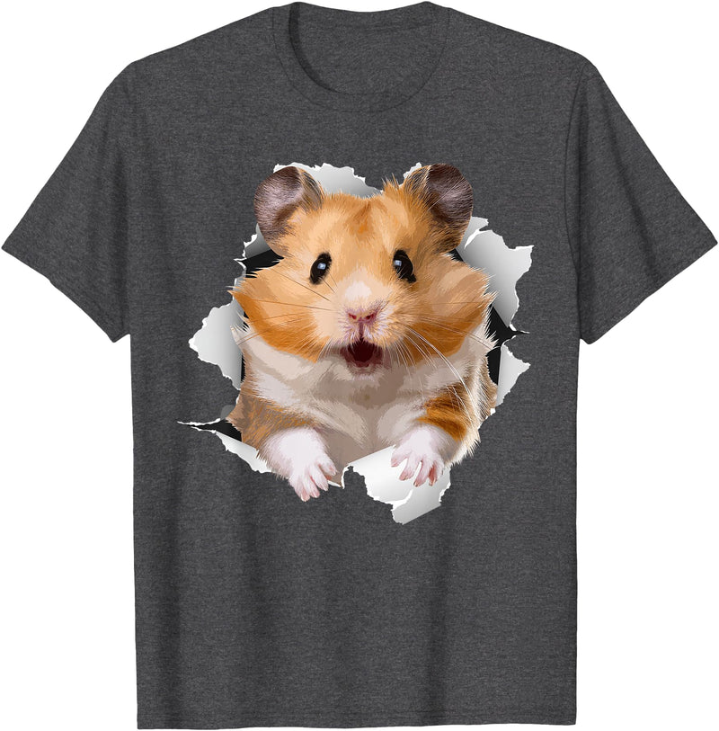 Cute Hamster Design for Men Women Kids Animal Hamster Lovers T-Shirt - Dark Heather Grey