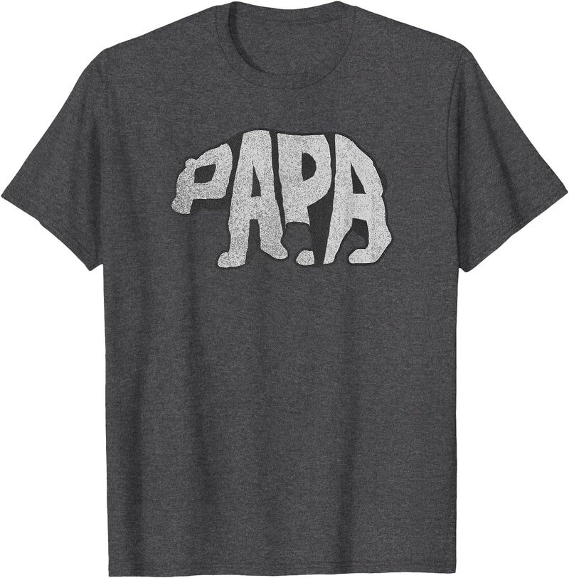 Trendy Apparel Trendy Centered Classic Papa Bear T-Shirt - Dark Heather Grey