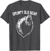 Miftees Grumpy Old Man Club Grumpy Old Bear T-Shirt - Dark Heather Grey