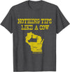 Funny Farm Nothing Tips Like A Cow Wisconsin T-Shirt - Unisex-Adults, Green, Small, Short Sleeve, Cotton, Polyester - Dark