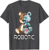 Robot Bear Machine Funny Bear Robot Robotic Cuddling Cyborg T-Shirt - Dark Heather Grey